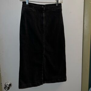 WILFRED FREE ARITZIA black denim pencil skirt with center front slit size 4 😍